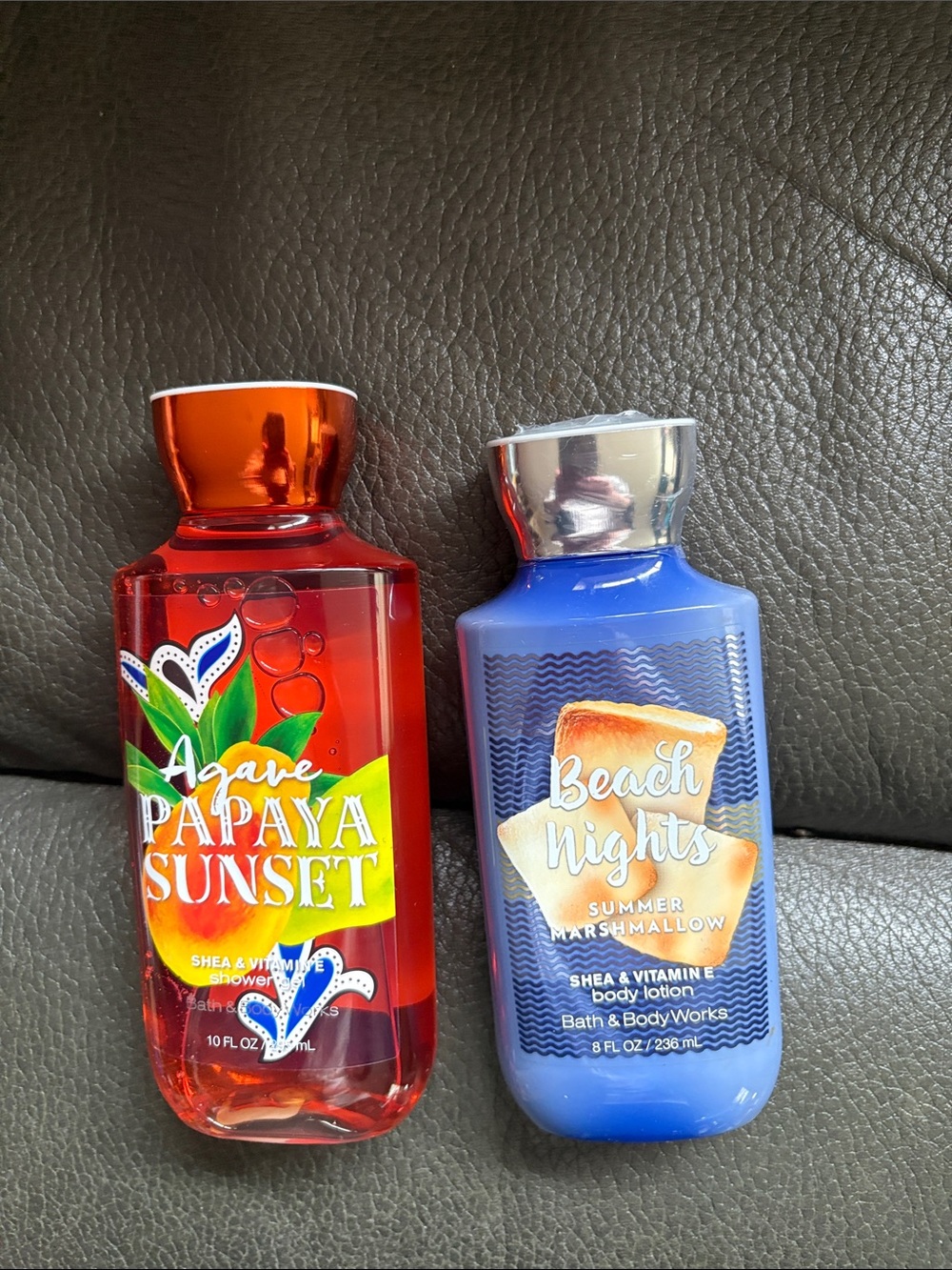 Bath and body summer set in beach nights and agave papaya sunset